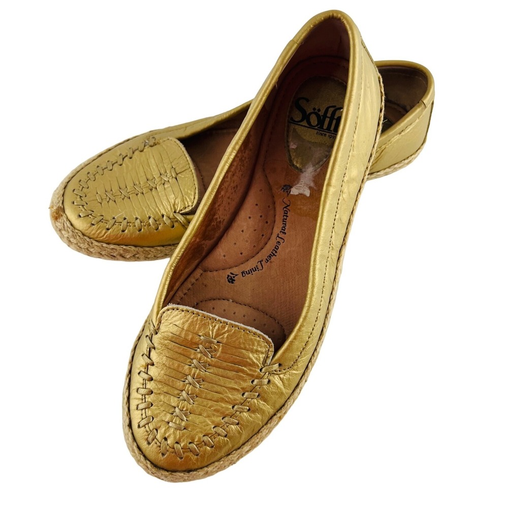 Sofft Women's Loafers Flats Slip On Gold size‎ 7.5 M espadrille